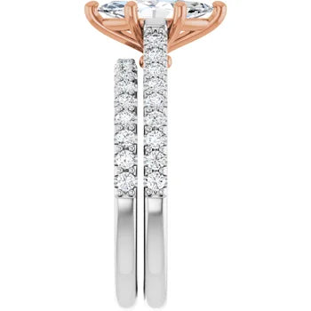 Marquee Diamond 14k Rose gold and 14k white gold engagement ring