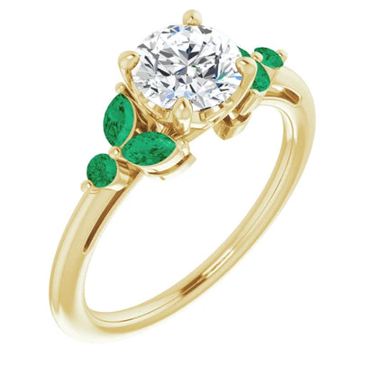 14k Floral Engagement Ring